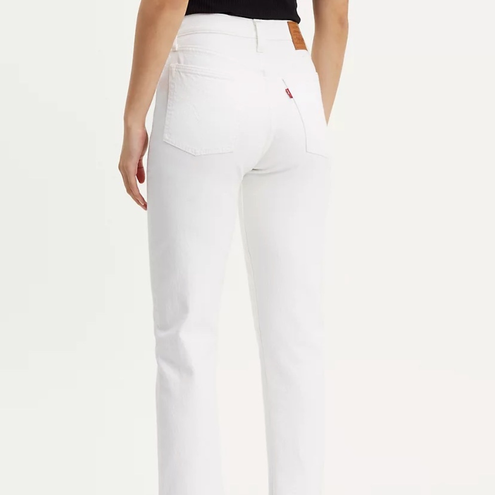 Levi’s Wedgie Straight Leg - White Raw Edge - EUC
